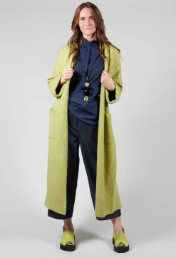 Merino Wool Overcoat in Green