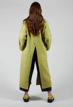 Merino Wool Overcoat in Green