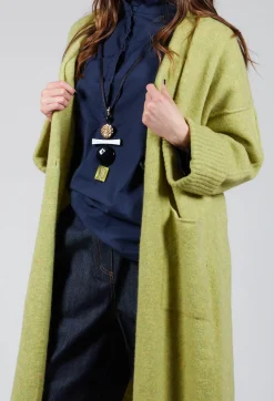 Merino Wool Overcoat in Green