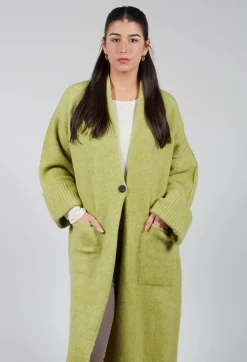 Merino Wool Overcoat in Green