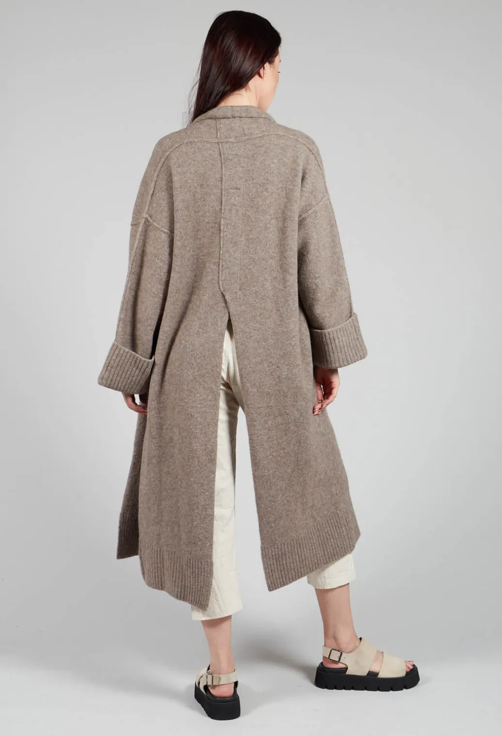 Merino Wool Overcoat in Taupe