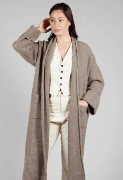 Merino Wool Overcoat in Taupe
