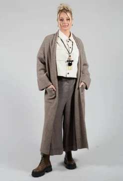 Merino Wool Overcoat in Taupe