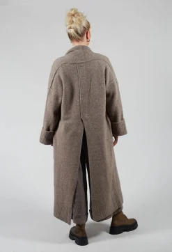 Merino Wool Overcoat in Taupe