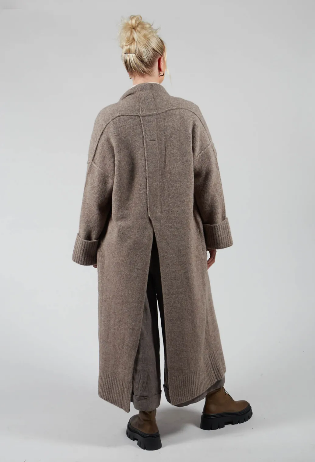 Merino Wool Overcoat in Taupe