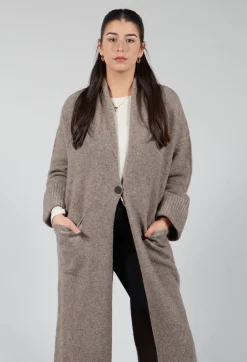 Merino Wool Overcoat in Taupe