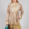 Mesh Asymmetric Blouse in Tea