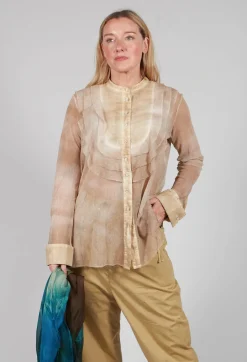 Mesh Asymmetric Blouse in Tea