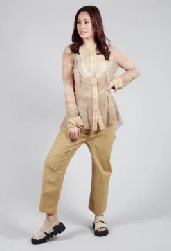 Mesh Asymmetric Blouse in Tea