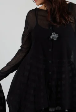 Mesh Bat Jacket in Black