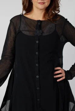 Mesh Bat Jacket in Black