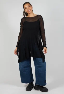Mesh Bat Shirt in Black