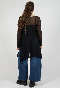 Mesh Bat Shirt in Black
