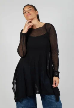 Mesh Bat Shirt in Black