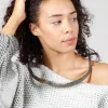 Mesh Choker with Beading in Green