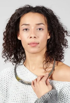 Mesh Choker with Beading in Green