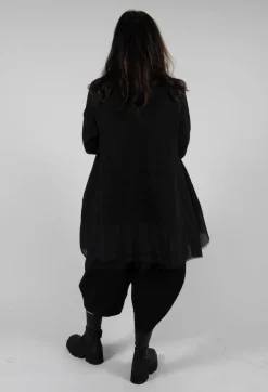Mesh Feature Dress in Black