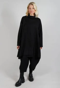 Mesh Feature Dress in Black