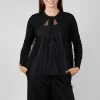 Mesh Insert Cardigan in Nero