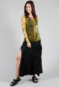 Mesh Long Sleeve Print Top in Single Variant
