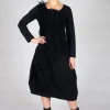 Mesh Ruffle Dress in Black