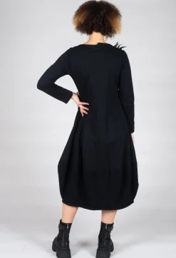 Mesh Ruffle Dress in Black
