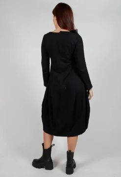 Mesh Ruffle Dress in Black