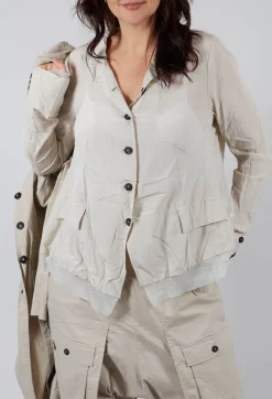 Mesh Silk Jacket in Eraser