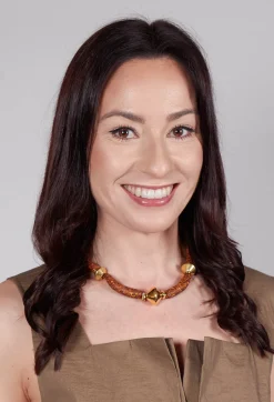 Metal Beaded Ceramics Choker in Antique Brown