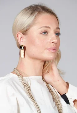 Metal Earrings in Gold and Black