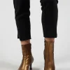 Metallic Ankle Boot Heels in Oro Metallizzato