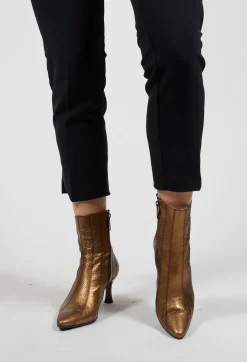 Metallic Ankle Boot Heels in Oro Metallizzato