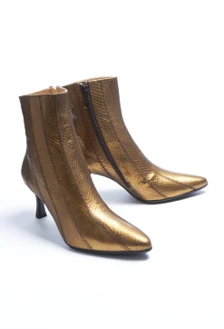 Metallic Ankle Boot Heels in Oro Metallizzato