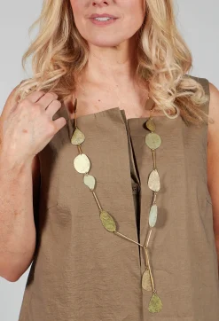 Metallic Bronze Lariat Necklace