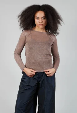 Metallic Fine Knit Jumper in Yuta