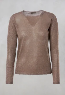 Metallic Fine Knit Jumper in Yuta