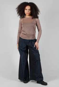 Metallic Fine Knit Jumper in Yuta