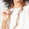 Metallic Long Necklace in Orange