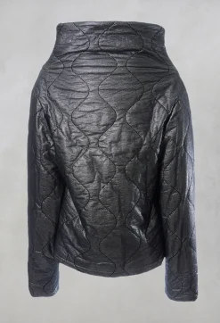 Metallic Puffer Jacket in Ortoclasio Black / Silver