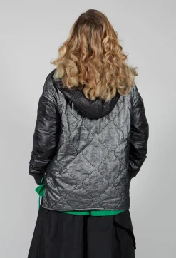 Metallic Zip Up Jacket in Ortoclasio Black / Silver