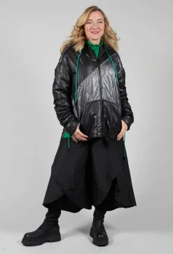 Metallic Zip Up Jacket in Ortoclasio Black / Silver