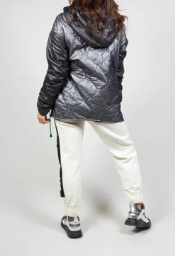 Metallic Zip Up Jacket in Ortoclasio Black / Silver