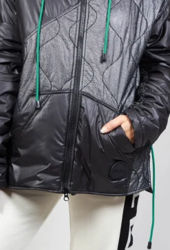 Metallic Zip Up Jacket in Ortoclasio Black / Silver