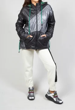 Metallic Zip Up Jacket in Ortoclasio Black / Silver