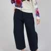 Mi Nority Trousers in Navy Pinstripe