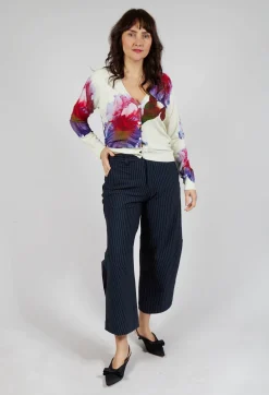 Mi Nority Trousers in Navy Pinstripe