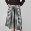 Mid Length Skirt in Asfalto Check