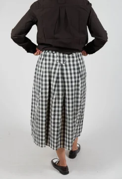 Mid Length Skirt in Asfalto Check