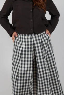 Mid Length Skirt in Asfalto Check