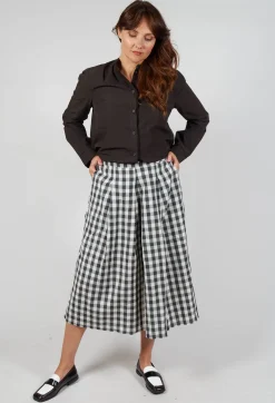 Mid Length Skirt in Asfalto Check